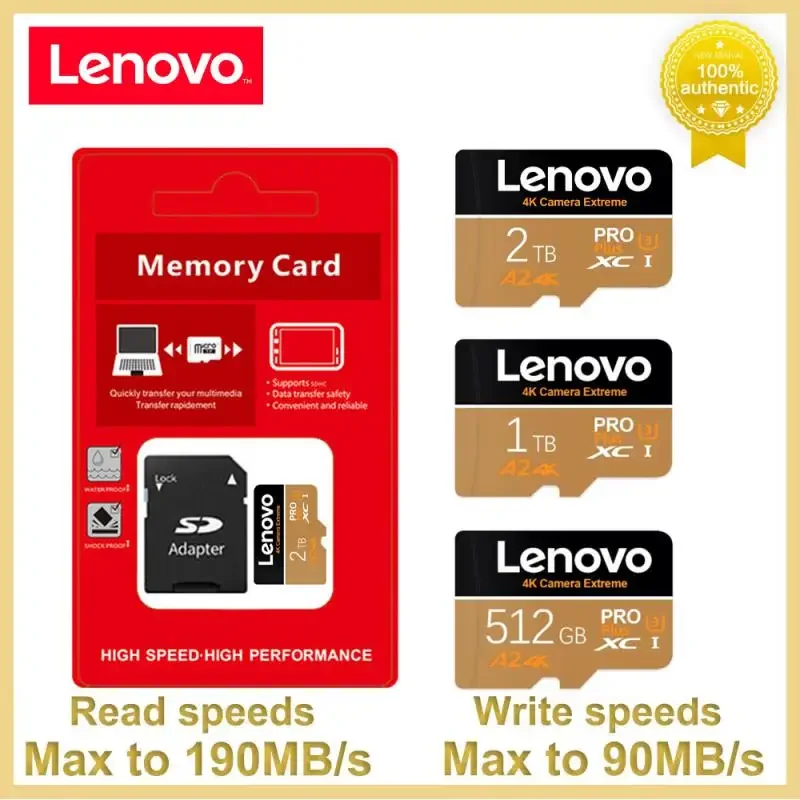 Scheda Sd Lenovo Ad Alta Velocità 2Tb Micro Tf Sd Card 1Tb 512Gb 256Gb 128Gb Scheda Di Memoria Scheda Sd Impermeabile Per Juegos Nintendo Switch