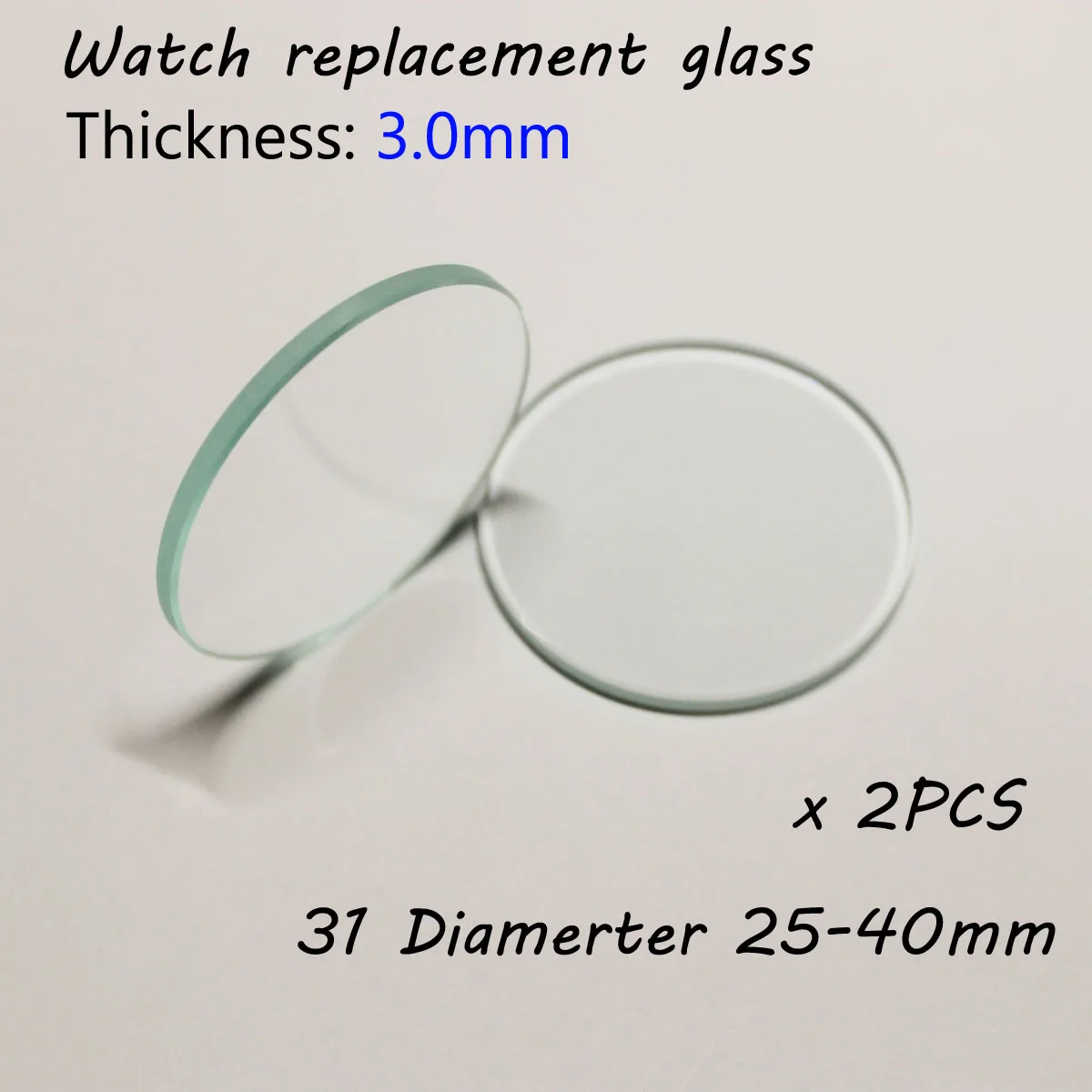 2PcsThickness30mmRoundSmartWatchGlass25mmto40mmReplacement