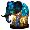 Animal Table Lamp Dyed Resin Elephant Lamp Desktop Night Light Table Night Light,3D Stained Animal Night Light Lamp 1