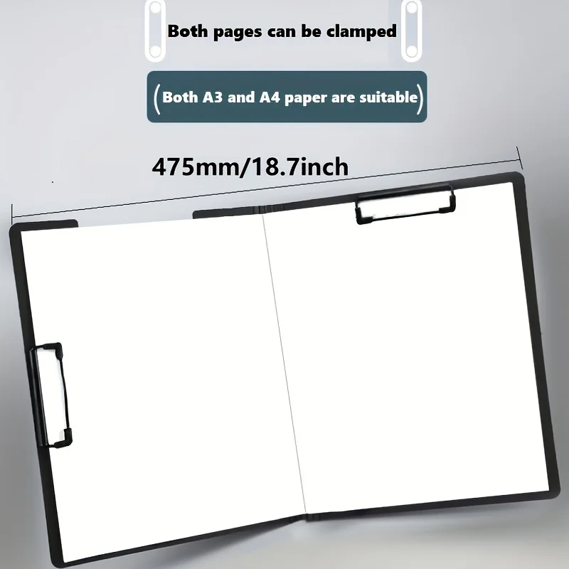 1pc A4 File Folder Clipboard Writing Pad Board Test Paper Document Organizer For Business & School, Stationery & Office Supplies