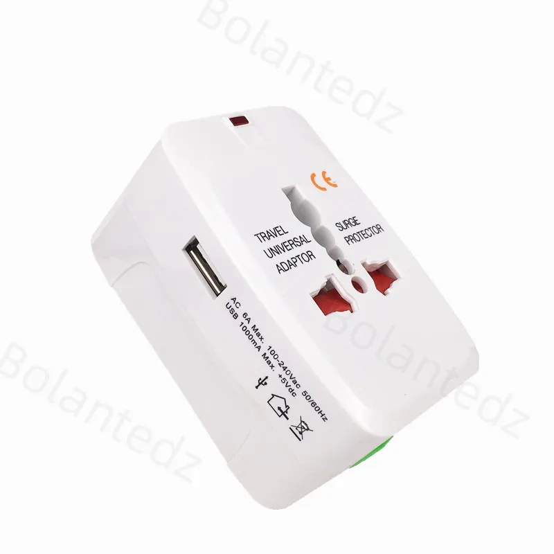 All in One Universal International Plug Adapter 2 USB Port World Travel AC Power Charger Adaptor with AU US UK EU converter Plug