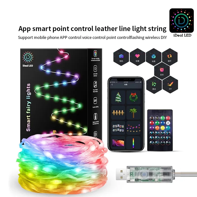 10M 20M LED String Light Christmas Lights Bluetooth USB Smart Garland Fairy Festoon Home Bedroom Party Decor Remote Control