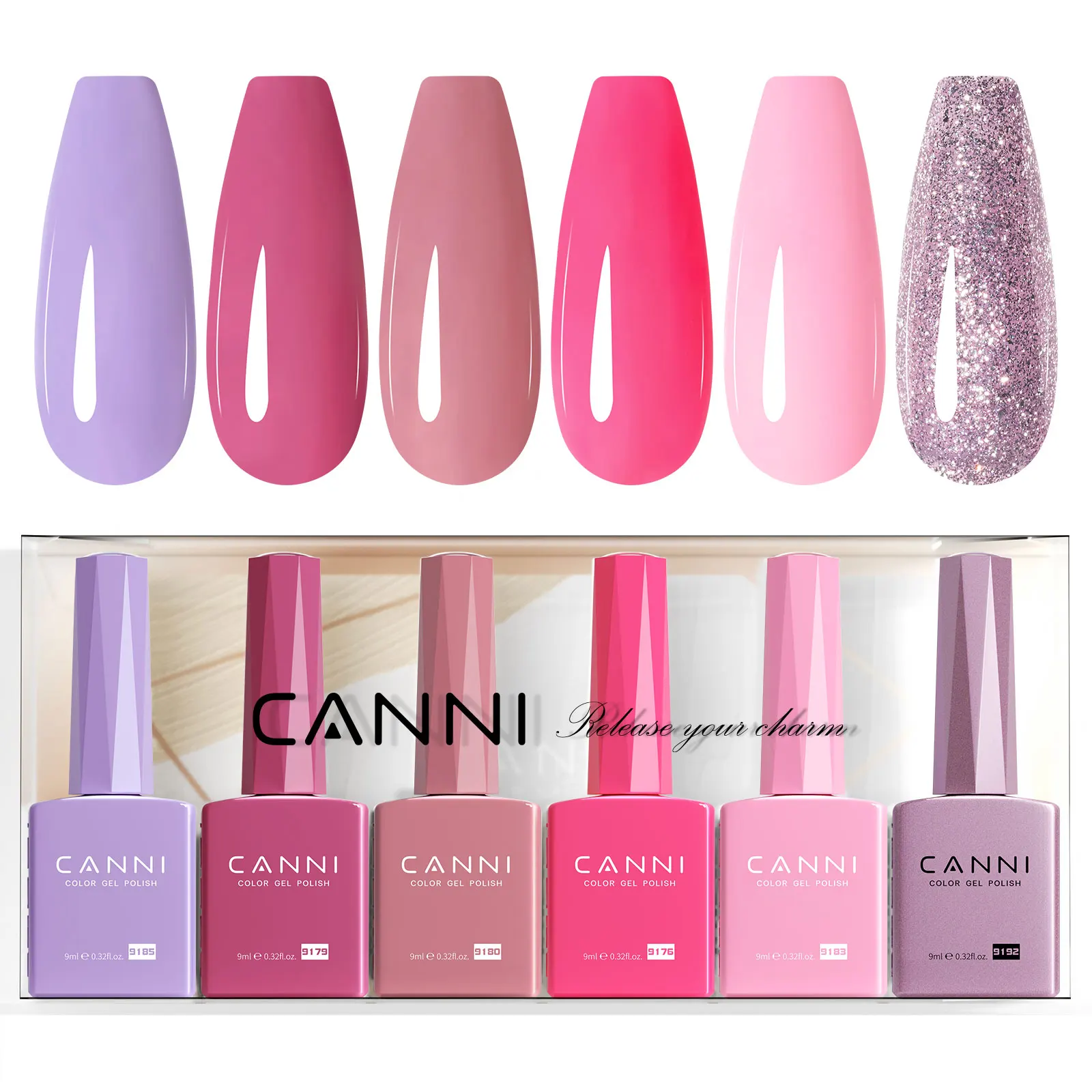 CANNI 9ml Nagelgel-Set, verbesserte Sommerfarben, Ultra-Glanz-Top-Coat, hochpigmentiert, ablösbar, UV-LED-Nagelpflege für Frauen – Detail 4