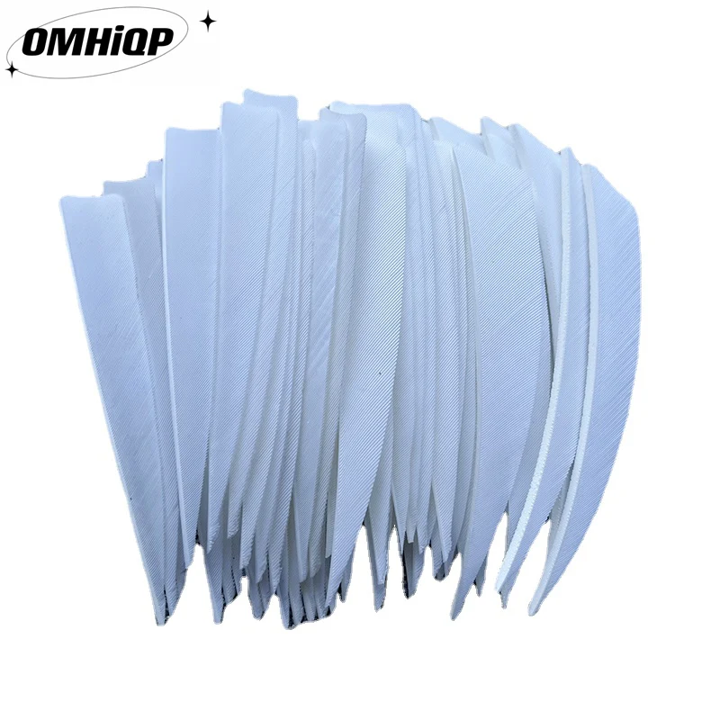 

100Pcs 4" Right Wing/Left Wing Shield Arrow Feather White Fletching Natural Turkey Plumes Archery Accessories Hunting Shooting