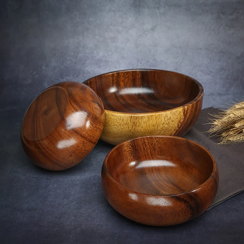 Nature Wooden Bowl Japanese Style Tableware Household Basin Fruit Plate