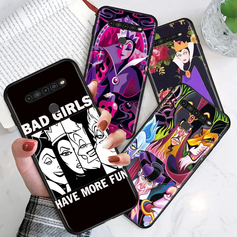 Disney Evil Cattivo Combo Lg K92 K42 K22 K71 K61 K51S K41S K30 K20 2019 Q60 V60 V50 S V40 V30 G8 Cover Nera Per Telefono