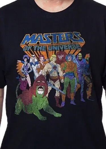 He-Man Masters Of The Universe Heroes And Cattivi Cast Black T-Shirt Sm, Md