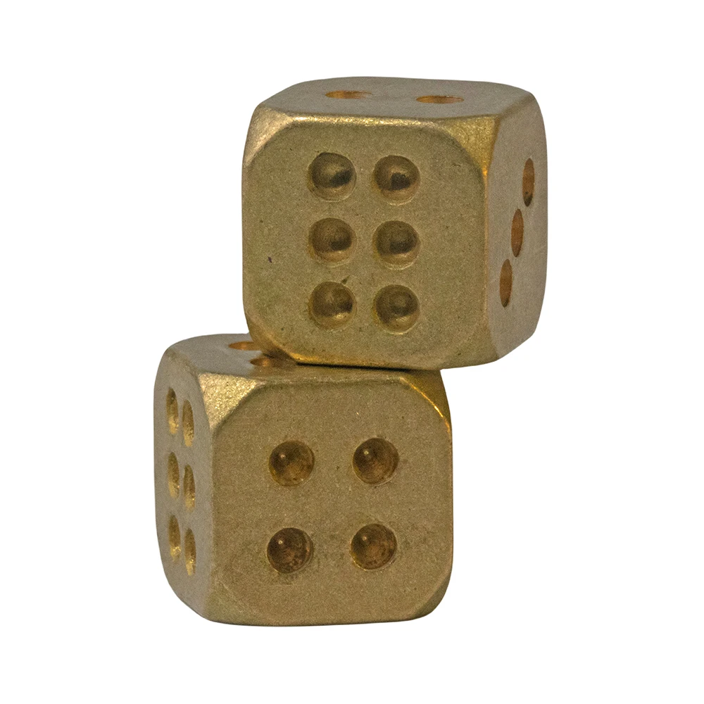 6 Sided Brass Metal Dice 11mm Vintage Metal D6 Dice for Tables Board Game Poker Party Club Bar Entertainment Game Accessories