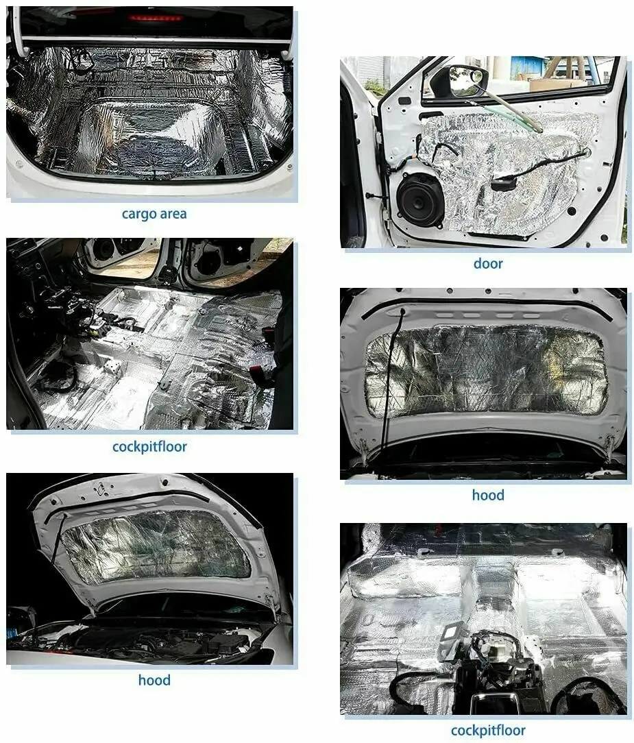 10Pcs 5mm Sound Deadener Heat Insulation Mat Car Van Sound Proofing Deadening Insulation Car Hood Silent sound proof mat