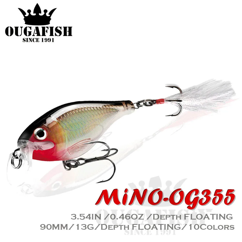 Crankbait Mino Fishing Lure Weights 12.3G 9Cm Floating Wobblers Peche Accessoire Black Minnow Leurre Isca Attrezzature Artificiali