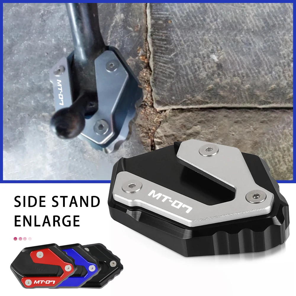 

LOGO MT-07 Side Stand Extension Enlarge Plate Pad For Yamaha MT07 MT 07 MT07 2013-2023 2022 2021 2020 2019 2018 2017 2016 2015