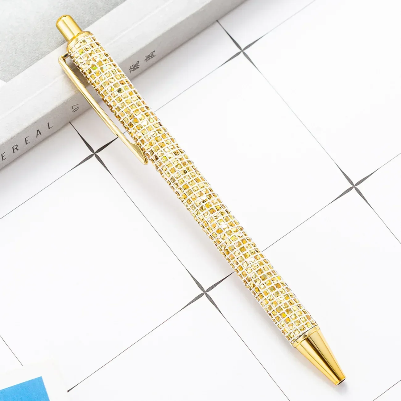 Rose Gold Glitter Ballpoint Pen - Elegant Stationery & Promotional Gift
