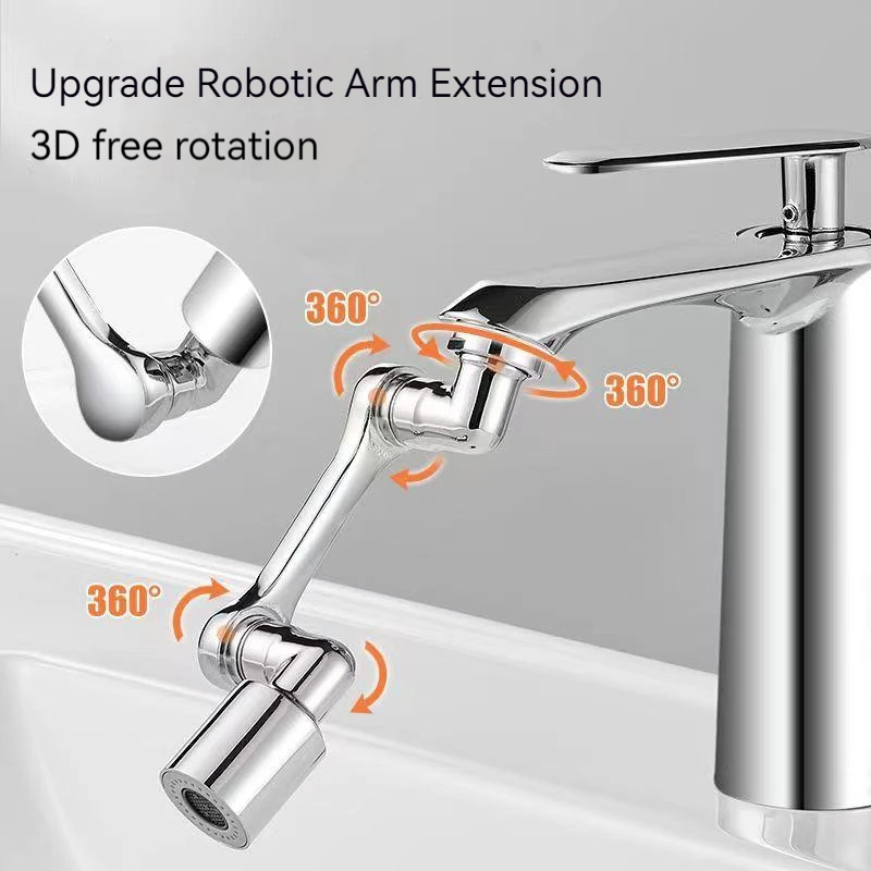 Description Picture 4 of itemUniversal 1080° Rotational Faucet Extender Robotic Arm For Kitchen Accessories Washbasin Bathroom Sink Faucets Replacement Parts