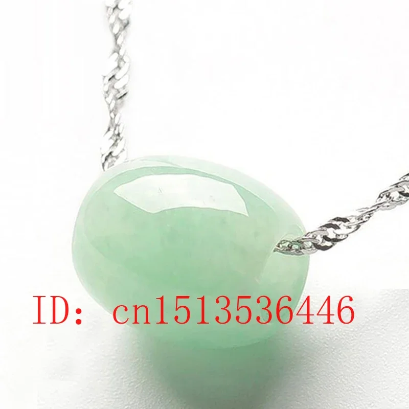 925 Silver Natural Jade Emerald 13mm Luck Bead Pendant Charm Jewellery Fashion Accessories Hand-Carved Man Woman Amulet Gifts