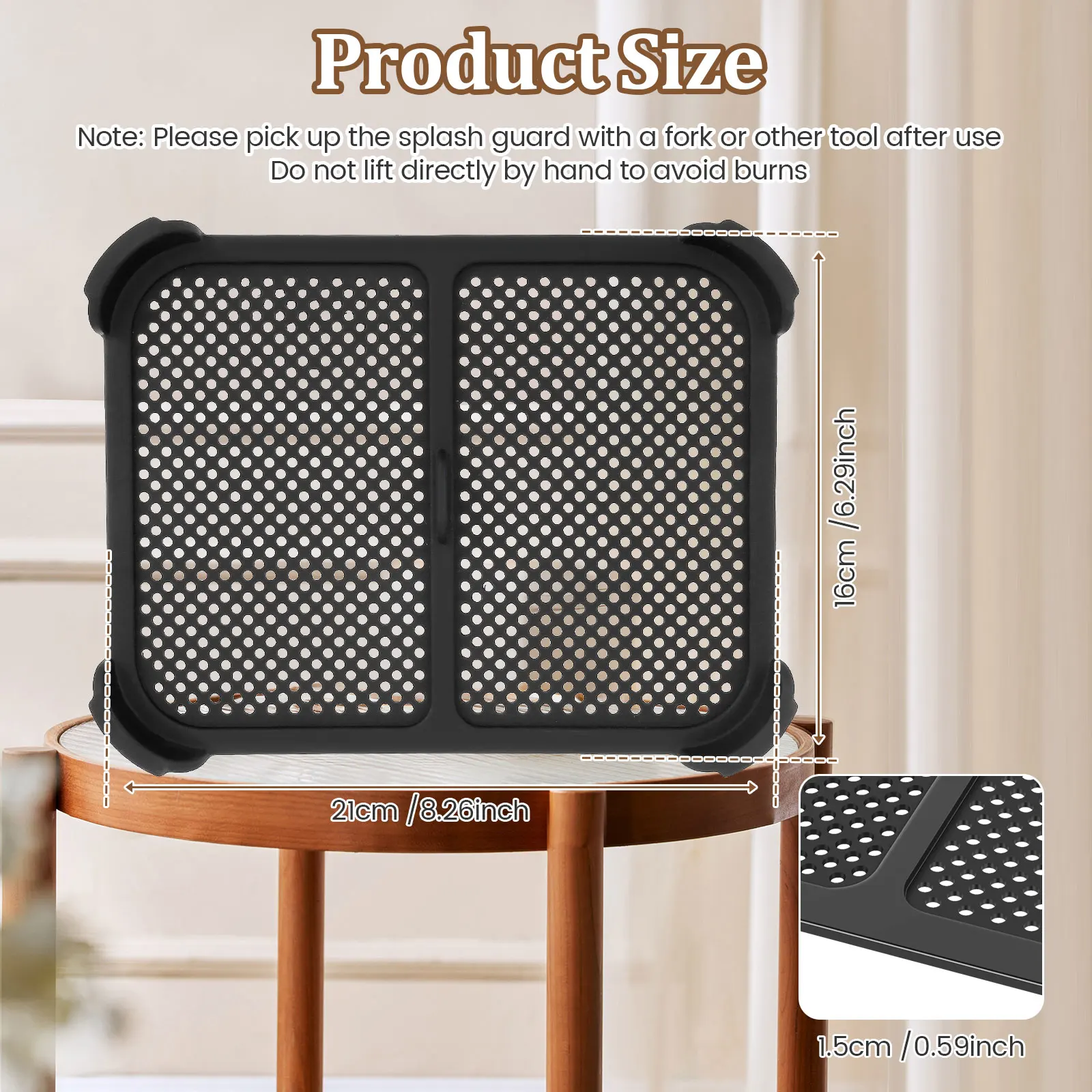 2 Pcs Air Fryer Splatter Screen Compatible for Ninja AF400EU/DE AF451EU/DE Dual Air Fryer Silicone Splatter Guard Protection air fryer splatter screen