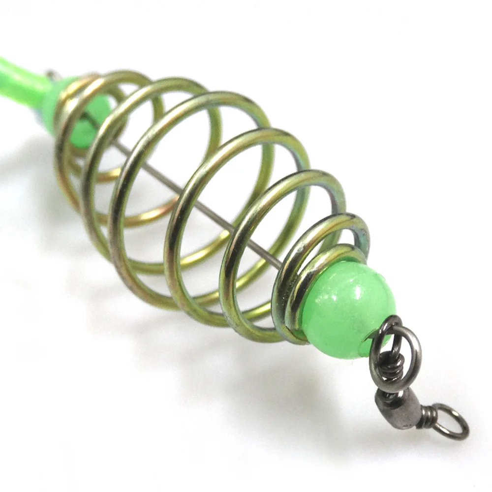 1PC Sticky Fishing Net Wire Night Luminous Beads Fishing Cage Feeder Spring Lead Sinker Throwing Net Tackle fishing net fishing traps
