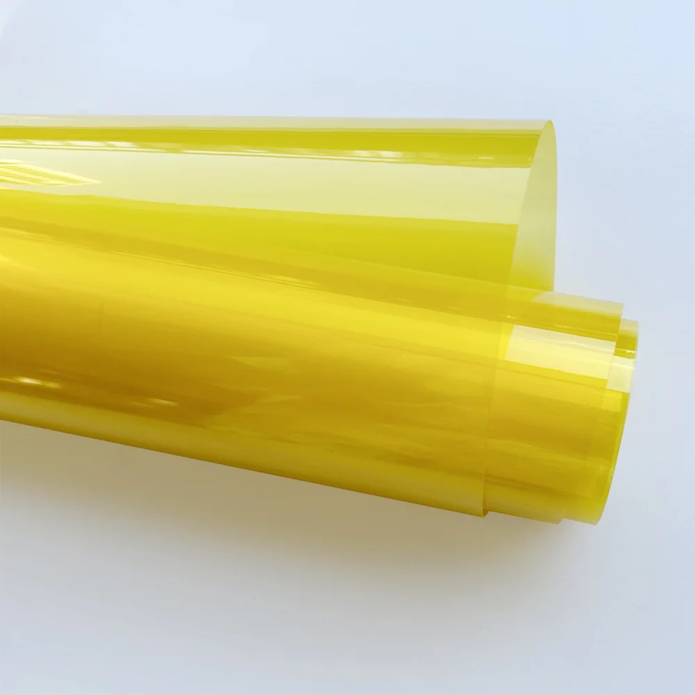 Yellow Car Light Tint Film Close-up