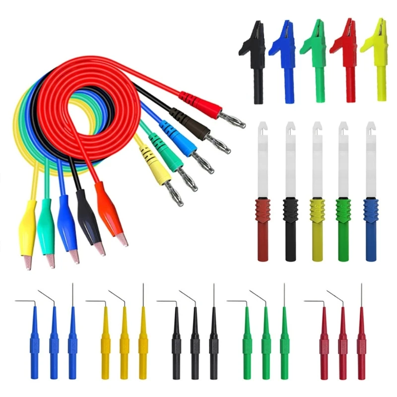 

High-performance Back Probe Kits Banana-Plug to Clip Test Leads- with Wire Piercing Probe Electrical Testing
