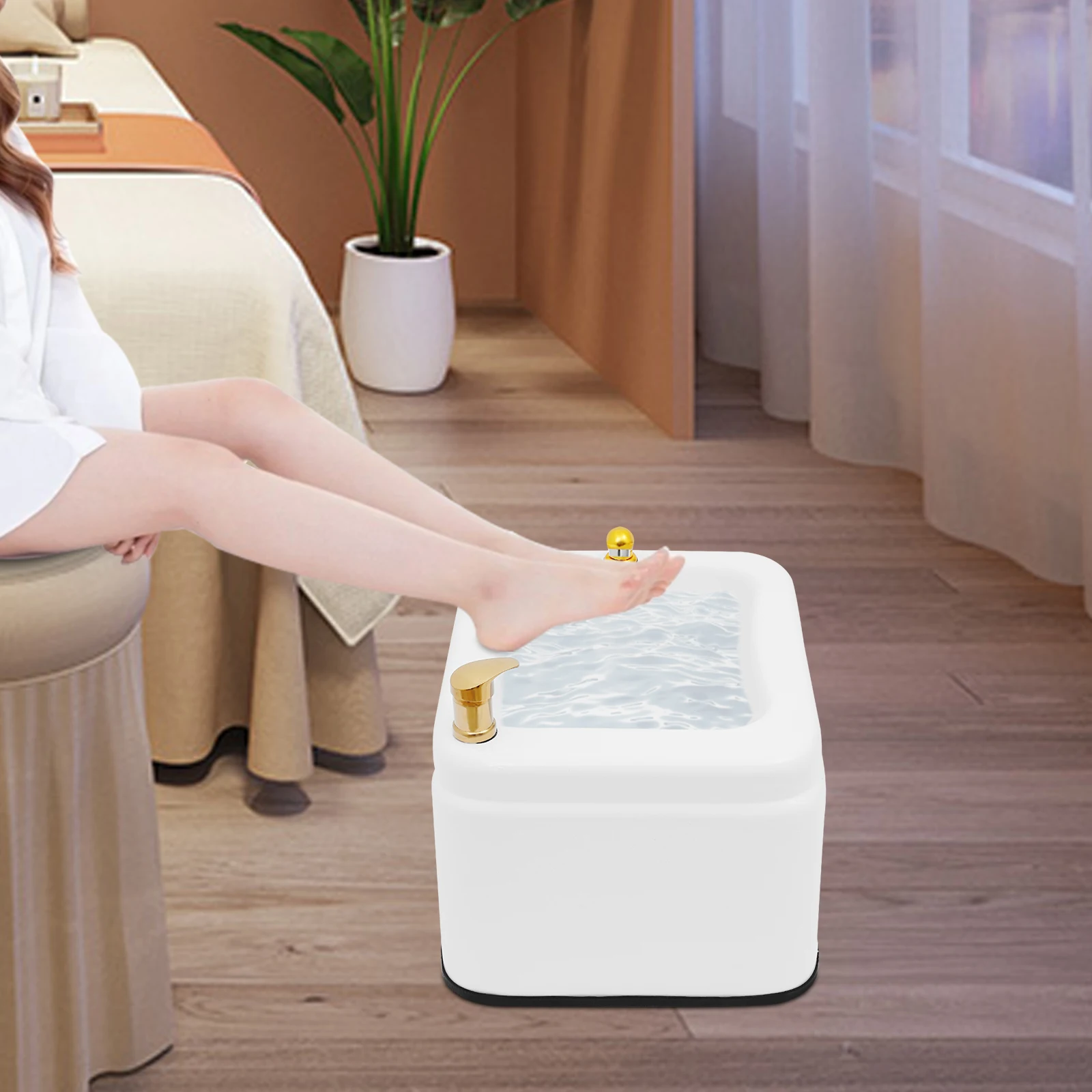 Acrylic Footbath with Massage 15L Massage Footbath Bow with LED Light Foot Bath Spa Tub Footbath Beauty Salon Spa Footbath Elect 5