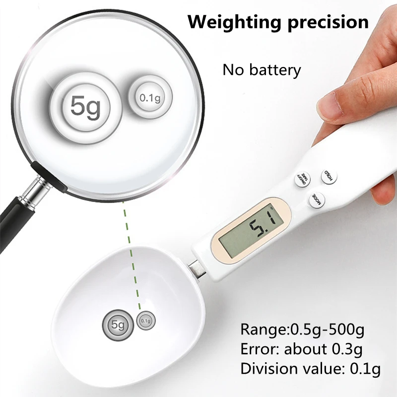 Kitchen Measuring Spoons Electronic Scale Measuring Spoon Set Electronic Kitchen Scale Electronic Measuring Spoon 500g 0.1g LCD Digital Food Flour Spoon Scale Mini Kitchen Tool For Milk Coffee