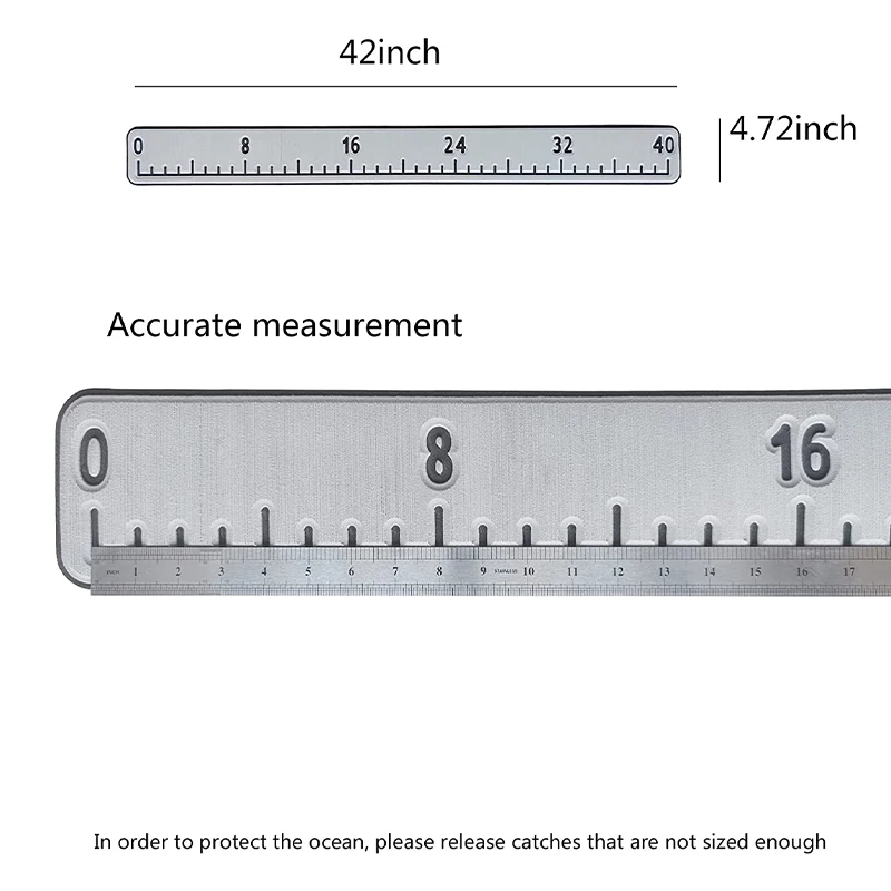 Fish Ruler for Boat Kayak with Adhesive Backing, Foam Fishing Ruler Sticker  Measuring Tape 40 Inch Fish Tape Measure Fishing Boat Accessories - Mid