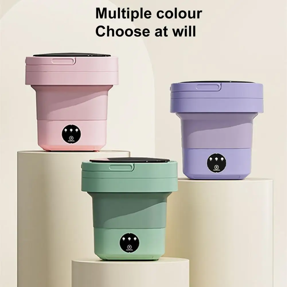 6.5L Portable Mini Washing Machine Foldable Detachable Drain Basket Low Noise Underwear Baby Clothes Socks Washer Home Supplies