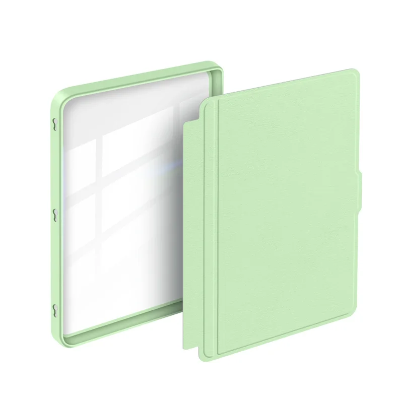 Detachable Acrylic Clear Back Case with PU Leather Smart Sleep Cover