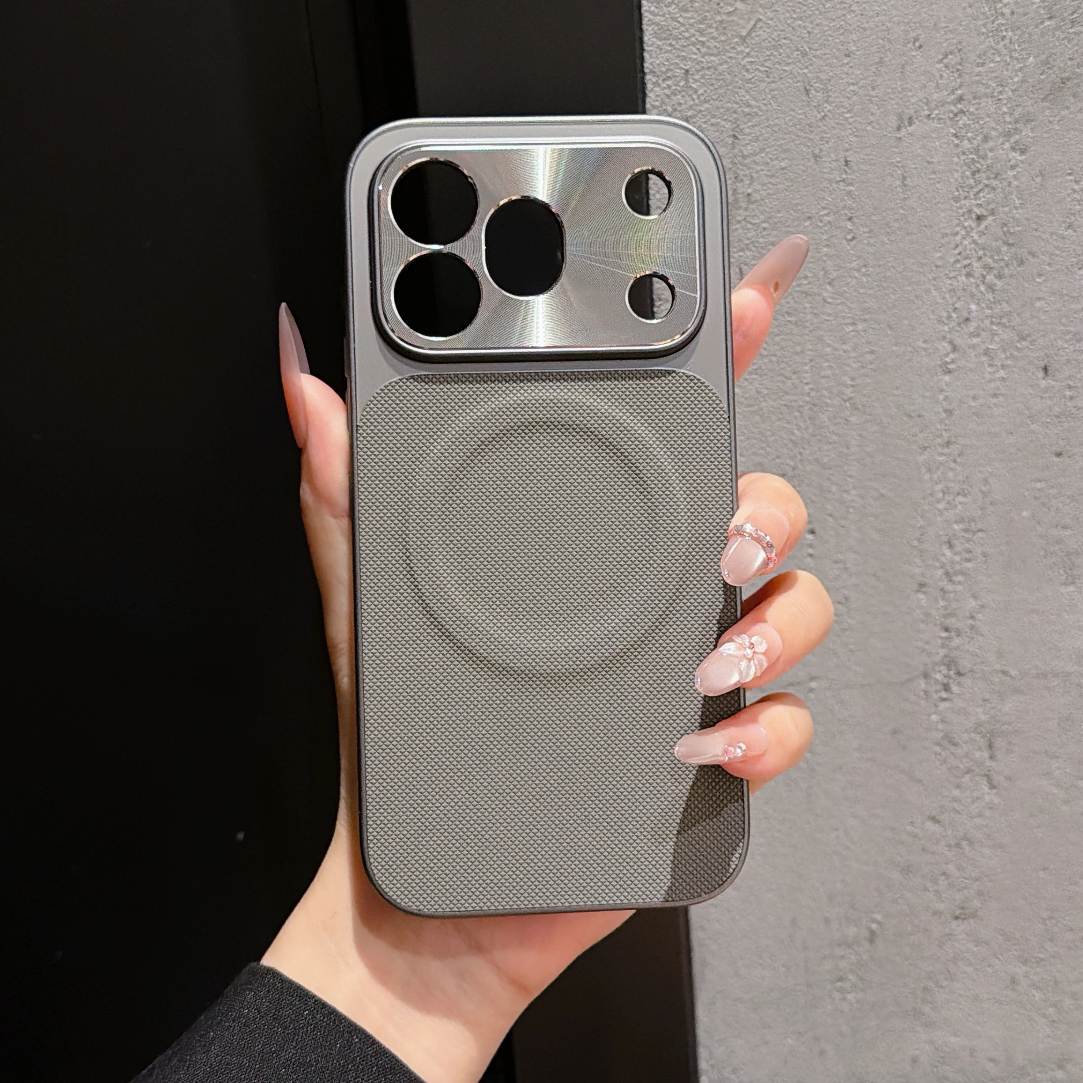 Luxury Vegan Leather Magnetic Stand Phone Case - Premium Protection with Scrub Finish