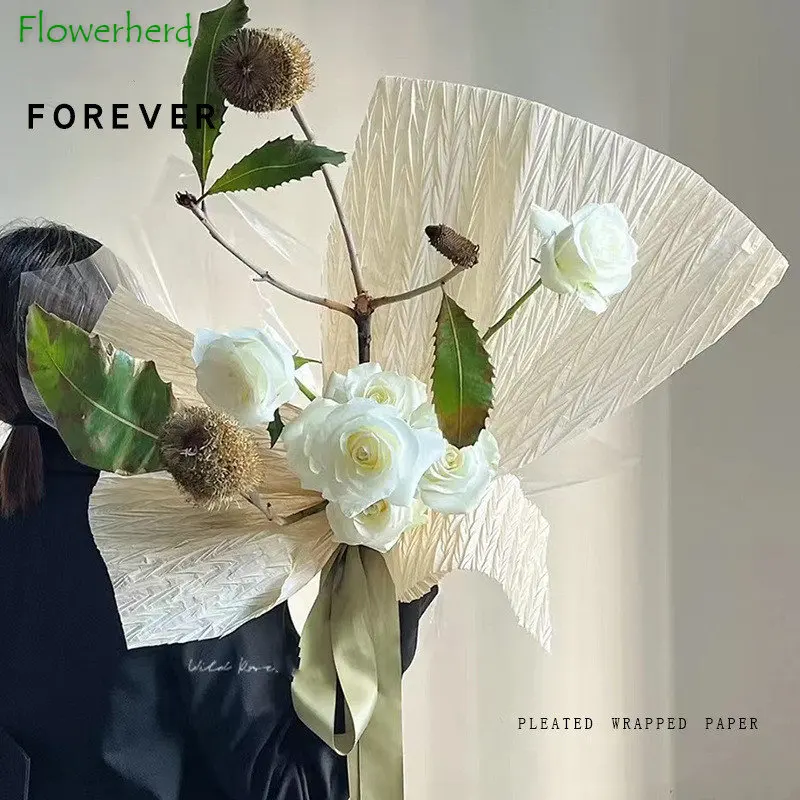 Pleated Yarn Art Craft Paper DIY Wrinkled Flower Bouquet Wrapping Paper V  Non-woven Floral Packaging Florist Wrapping Paper - AliExpress