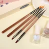 Soft Nail Art Liner Brush Double-end Microfiber Wool Professional Smudging Painting Gradient DIY Nails Gel Brushes Manicure Pen 6
