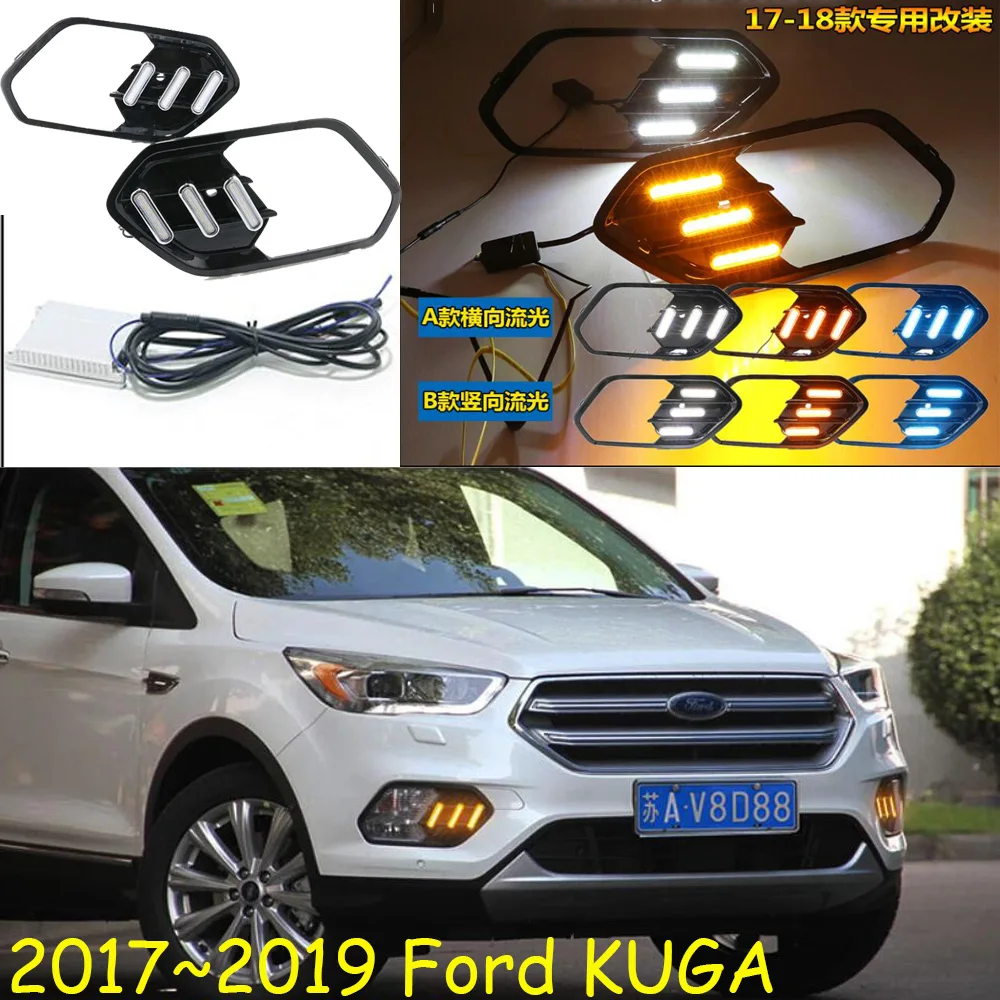 

1pcs Car Bumper Daylamp For Kuga Daytime Light Escape 2017~2019y Car Accessories LED DRL Headlight For Kuga Fog Light