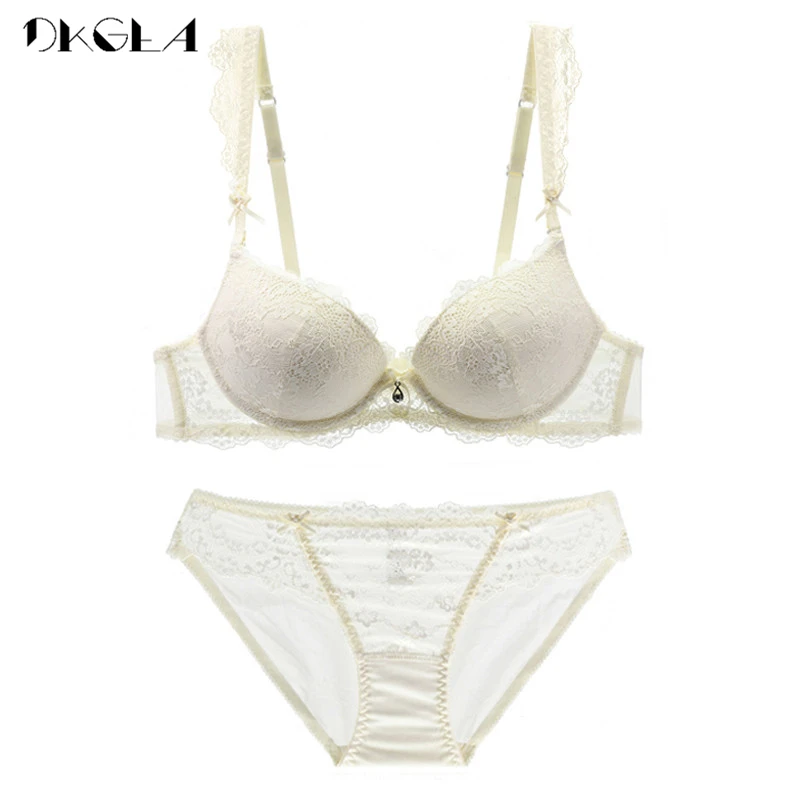 Fashion Purple Bras Push-Up Brassiere Deep V Sexy Women's underwear Set Lace Thick Cup Comfortable Brand Lingerie High Quality