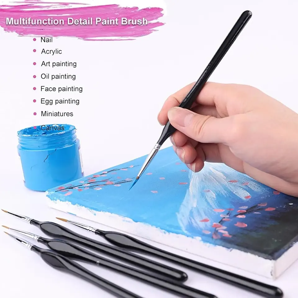 30-Piece Tiny Detail Paint Brush Set - Fine Liner Brushes #0 #00 #000 For Miniature, Crafts & Face Painting - View #2
