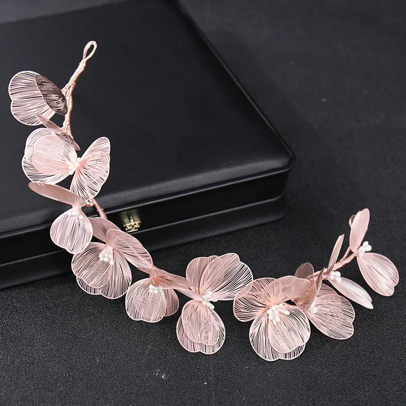 Wedding Bridal Leaf Pearl Headband Hairband Tiara Women Bride Party Queen Wedding Bridal Hair Accessories Jewelry Band Gift