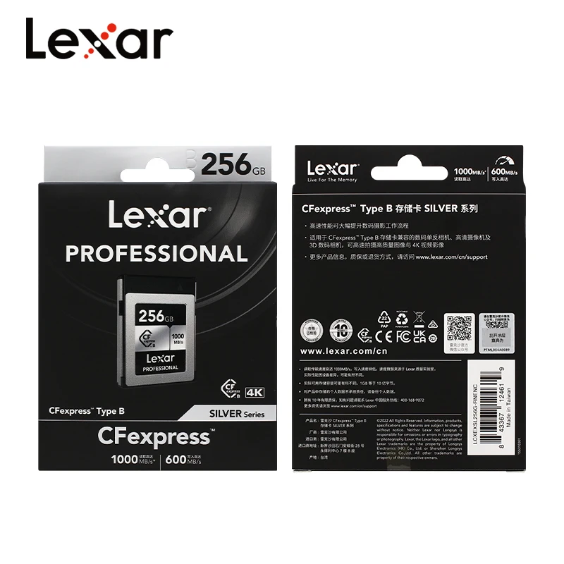   CFexpress B Ÿ ī, 256GB ޸ ī, б 1000 MB/s, CFe B ÷  ī, 4K XQD ī޶, 
