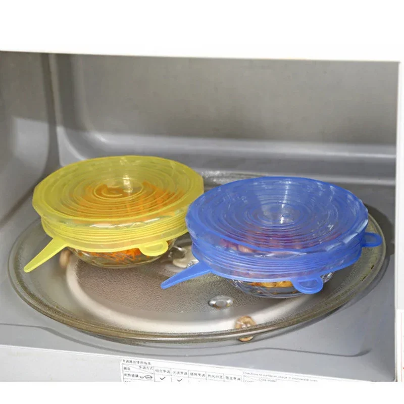 Silicone Stretch Lid Silicone Bowl Pot Lid Cover Pan Cooking Food Fresh Cover Microwave Kitchen Storage 16 Sizes