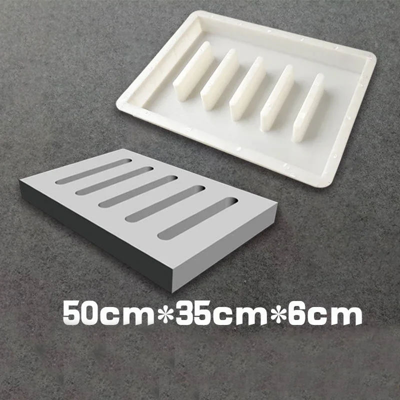 Drainage ditch Cover Grating 3D Plastic Paving Molds for Concrete Stone Slate Tile rainwater manhole cover water grate 50x35x6cm concrete molds garden path molds