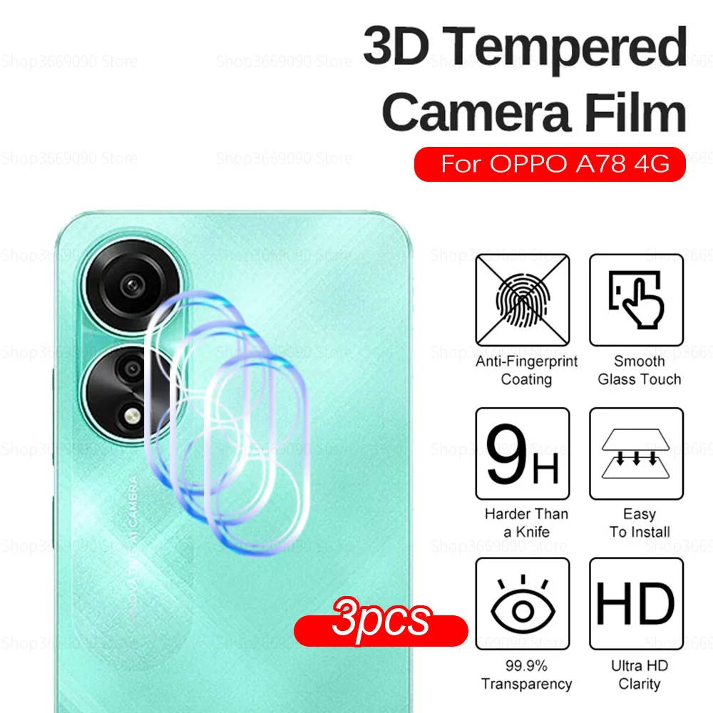 

3 шт., защитная крышка для объектива Oppo A78 4g A 78 78A Oppoa78 4G 6,43 дюйма