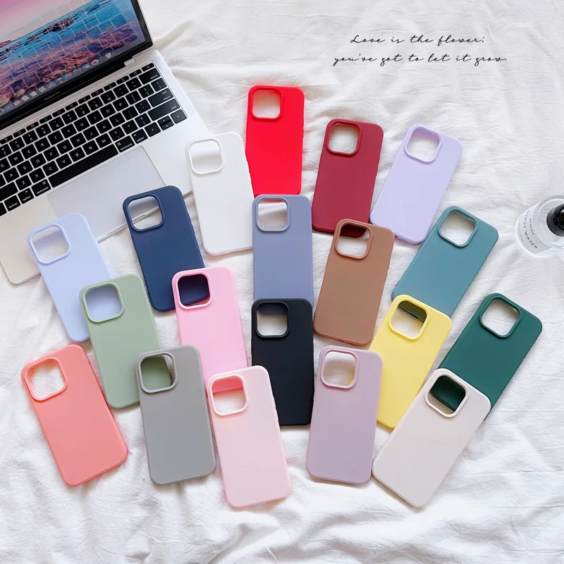 Vibrant Silicone Shockproof Phone Case - Soft Matte Finish
