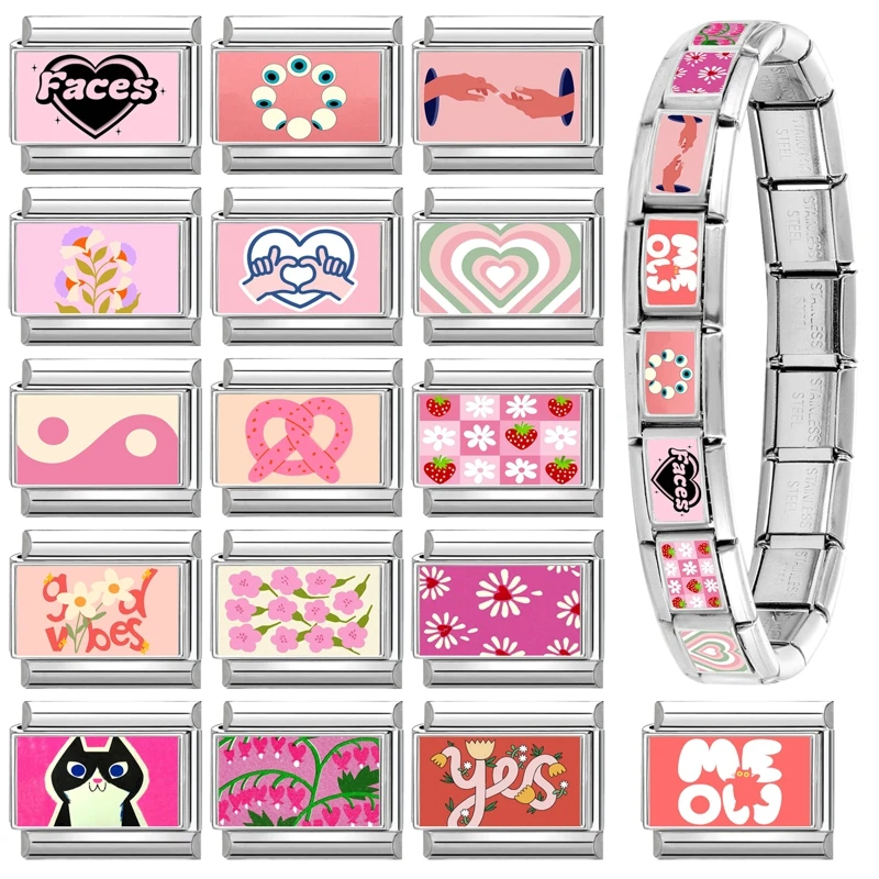 Pink Charm Bracelet Stainless Steel Products