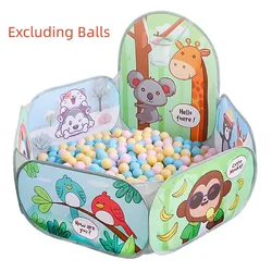 Children's Play Tent & Ball Pool with Basketball Hoop - 120cm Portable Indoor/Outdoor Playground (6-sided mesh)