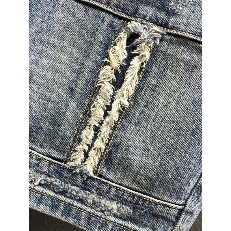 Summer Casual Denim Knee Length Jeans Shorts for Men with Ripped Holes Boyfriend Classic Streetwear Luxury Jeans Shorts for Men