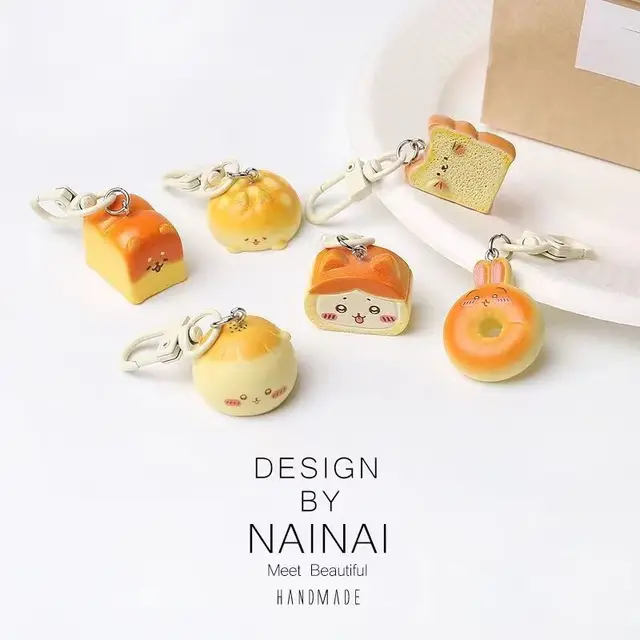 Chiikawas Hachiware Usagi Dessert Bread Keychain