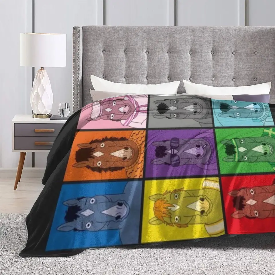 Bojack Horseman Cartoon Flannel Throw Blanket