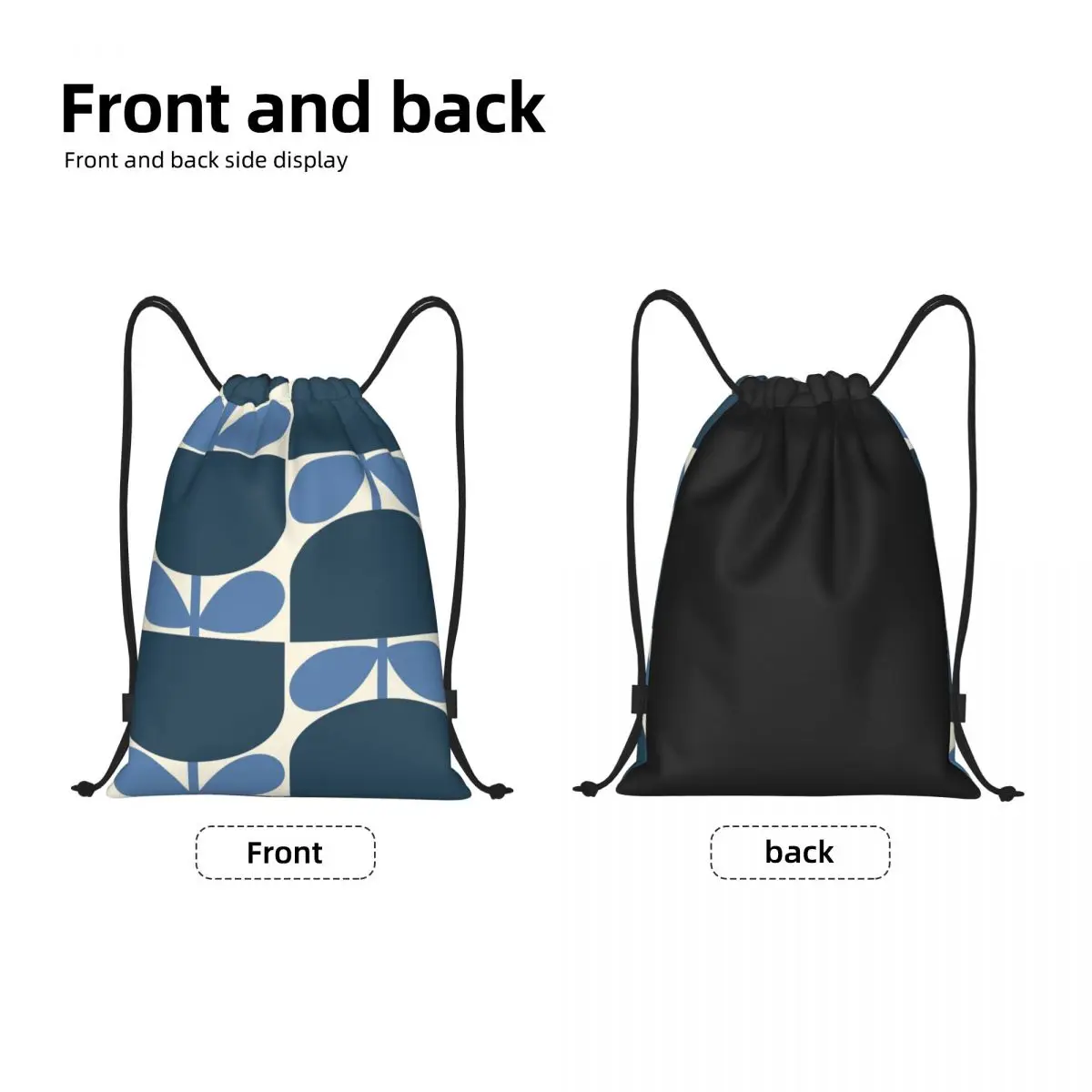 Zaino personalizzato con coulisse a fiori blu Block borse uomo donna leggero Orla Kiely Gym sport Sacks Sacks per lo Shopping