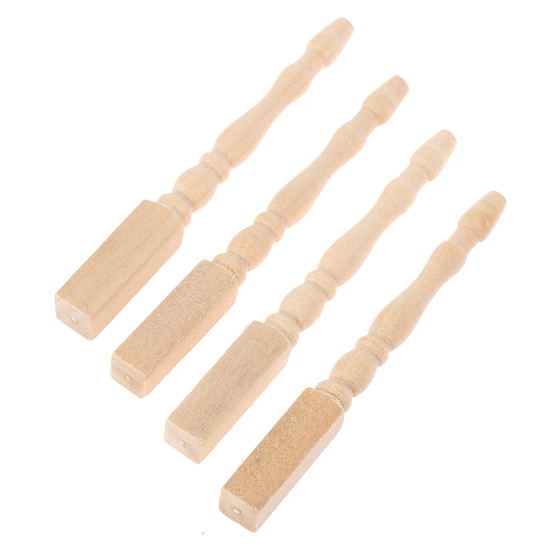 4pcs/lot 1:12 Wooden Dollhouse Table Leg Miniature Furniture Diy Dollhouse Accessories Simulation Table Feet Model Dollhouse Toy 4