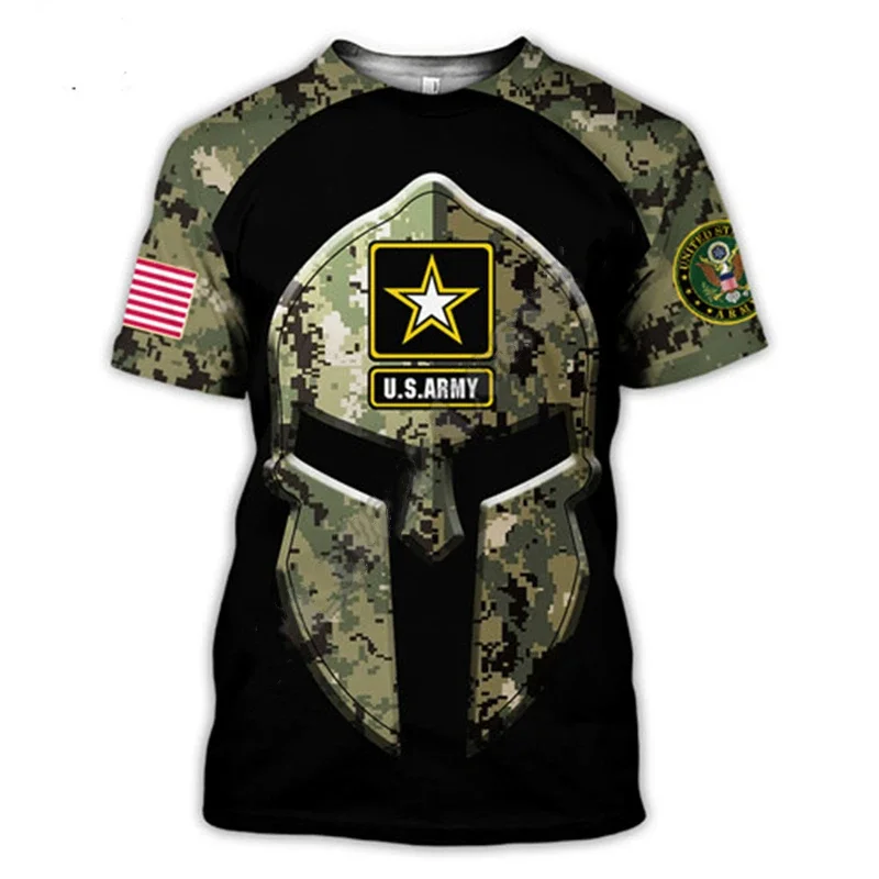 

3D print Streetwear Summer Casual Tees Short Sleeve T-shirts Newest US Military Marine Army suit Soldier Camo