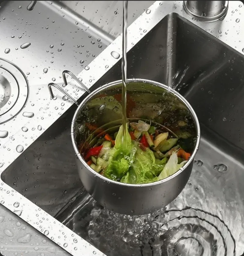 Kitchen Sink Drain Basket Stainless Steel Hanging Drain Rack Fruit Vegetable Sponge Drainer Rack Multipurpose Waste Filter
