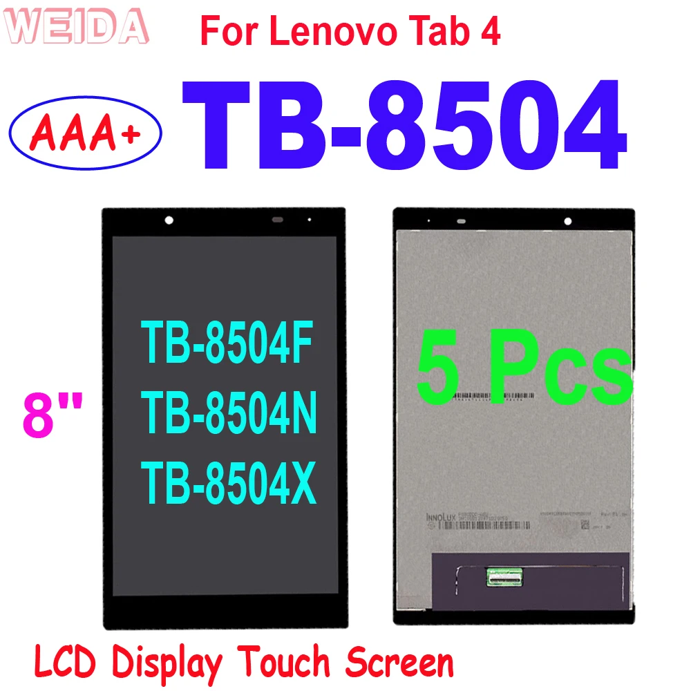 

5Pcs AAA+ LCD 8" For Lenovo Tab 4 8504 TB-8504 TB-8504F TB-8504X TB-8504N LCD Display Touch Screen Digitizer Assembly Free Tools