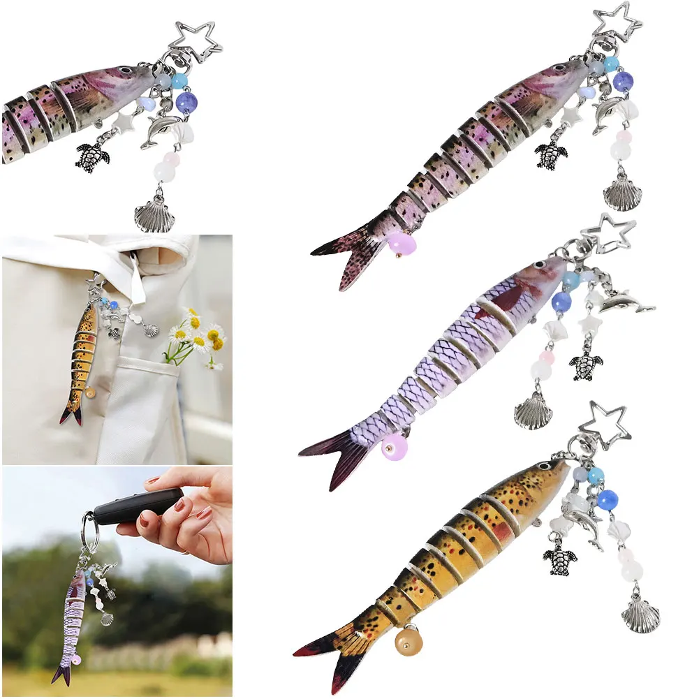 피쉬 스타 키체인 아크릴 낚시 루어 키체인 낚시꾼을 위한 재미있는 열쇠고리 선..